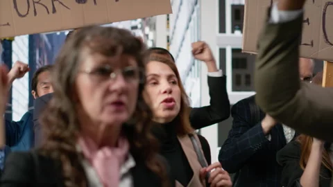 People and activists protesting against corruption during a public march Stock Footage 326557592