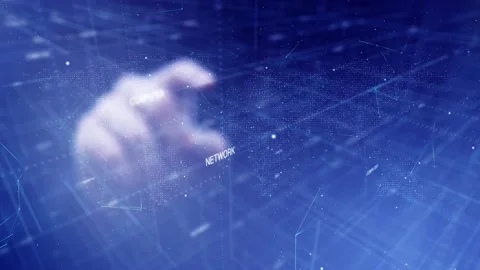 People and augmented digital network screen Видео 228081530