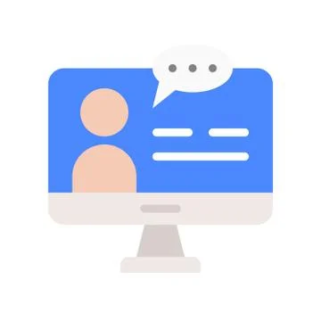 People and bubble chat on computer screen, webinar concept Stock Illustration