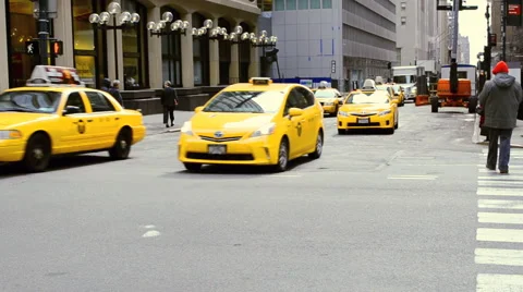 People and cars in New York Stock Footage