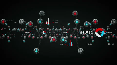 People And Data Black Stock Footage 63442683