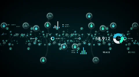 People And Data Blue Stock Footage 63442752