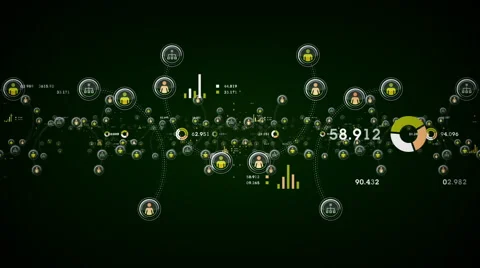 People And Data Green Stock Footage 63442812