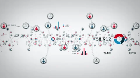 People And Data White Stock Footage 63443008