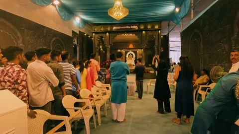 People and devotee at famous Kasba Ganpati during Ganpati Festival 2024. Stock Footage 283913662