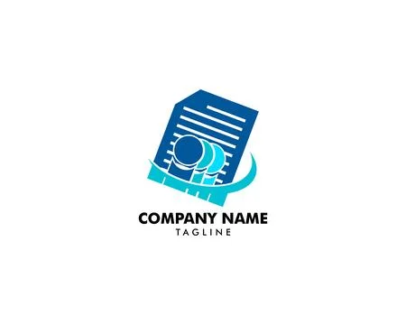 People and Document or Paper Sheet Icon Vector Logo Template Stock Illustration