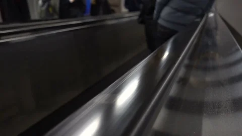 People and escalators in the underground Stock Footage 70738835
