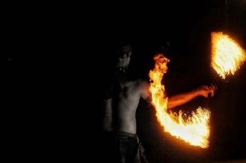 People and fire Stock Photos