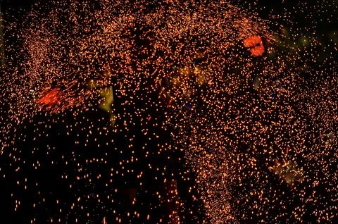 People and fire Stock Photos