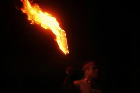 People and fire Stock Photos