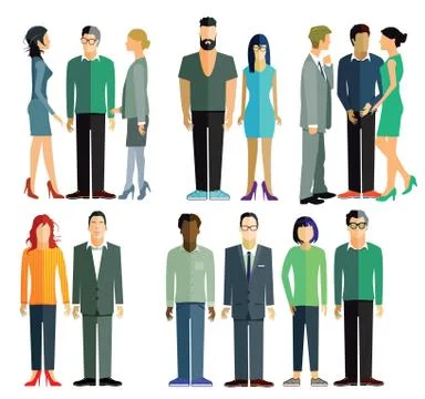 People and Groups Stock Illustration