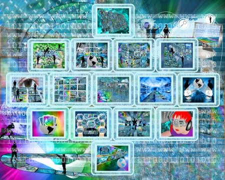 People and high technology Stockillustratie