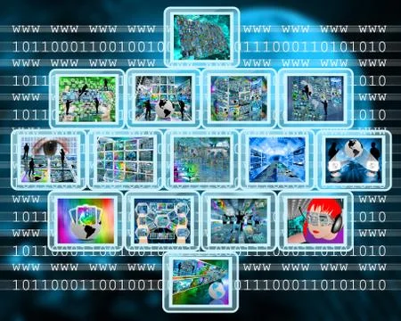 People and high technology Stockillustratie