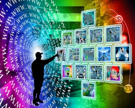 People and high technology Stockillustratie
