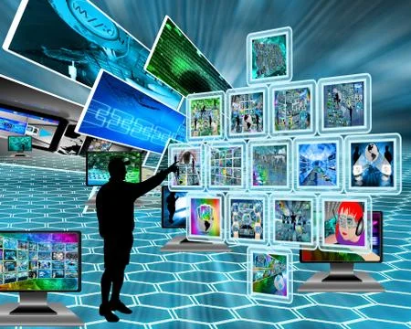People and high technology Stockillustratie