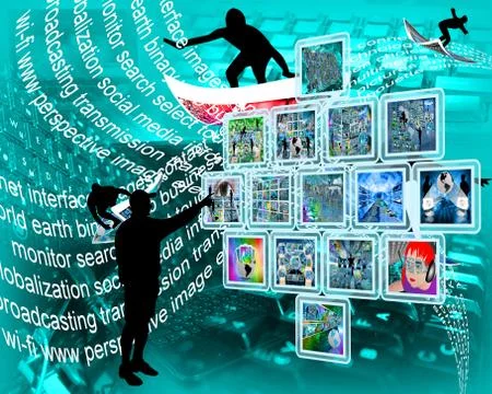 People and high technology イラスト素材