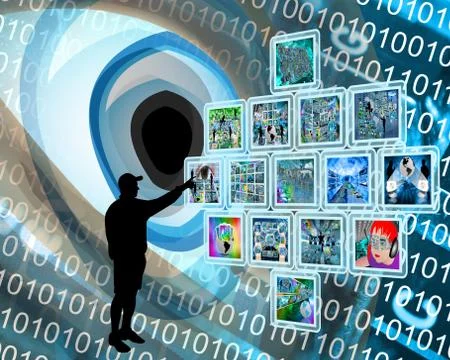 People and high technology Illustrazione stock