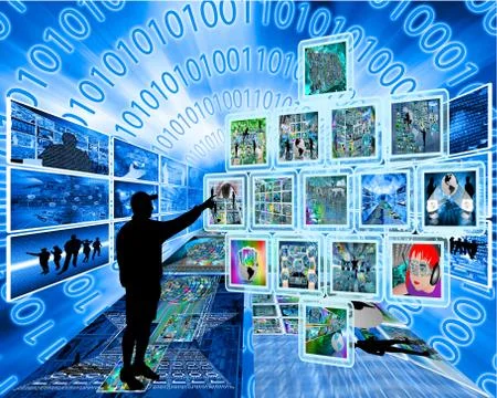 People and high technology Stockillustratie