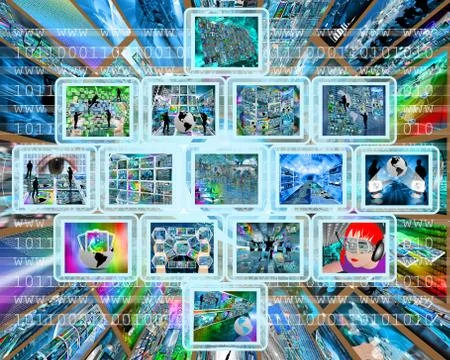 People and high technology Stockillustratie