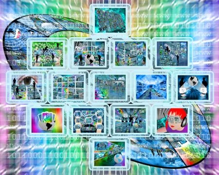 People and high technology Illustrazione stock