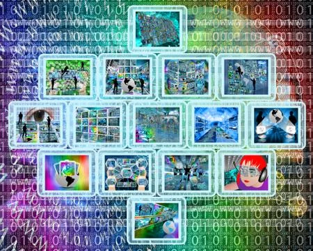 People and high technology Stockillustratie