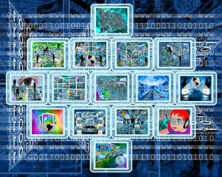 People and high technology Stockillustratie
