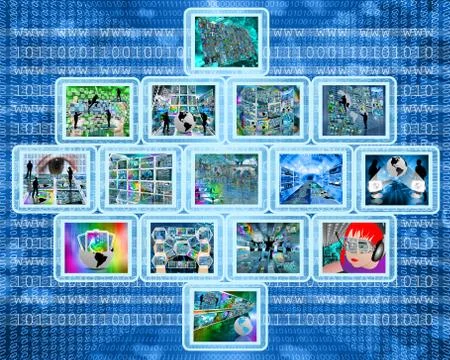 People and high technology Illustrazione stock