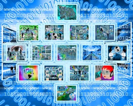 People and high technology Illustrazione stock