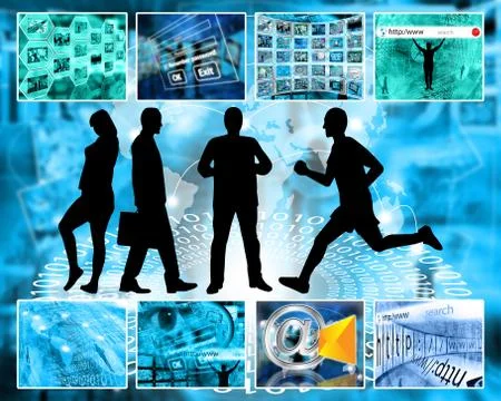 People and the Internet Stock Illustration