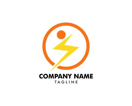 People and Lightning Bolt Logo Template Design Vector イラスト素材