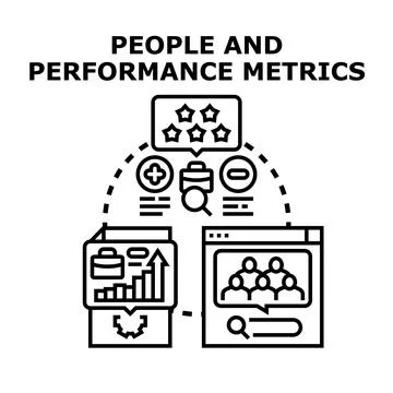 People and performance metrics analysis for business evaluation Stock Illustration