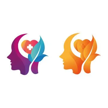 People and plus logo template icon symbol vector Heart logo design with hand and Stock Illustration