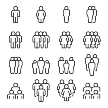 People and population icon set Stock Illustration