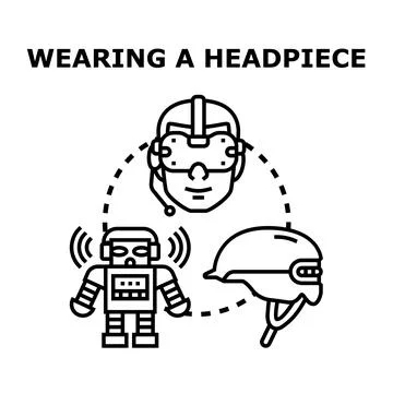 People and technology using smart headpieces vector illustration Stock Illustration