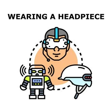 People and technology using smart headpieces vector illustration Stock Illustration