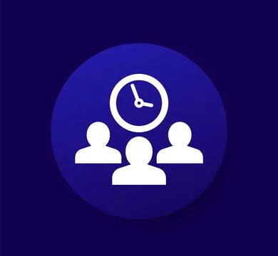 People and time icon for web Stock Illustration