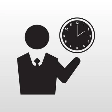 People and wall clock vector Illustrazione stock