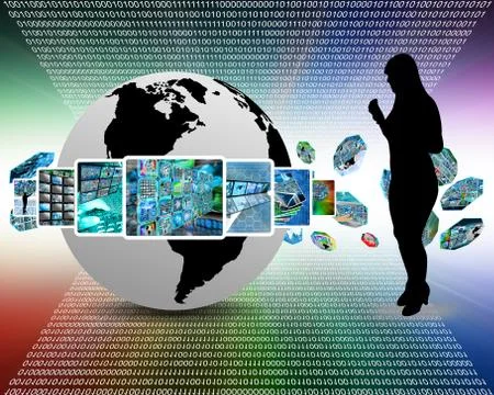 People and world internet Stock Illustration