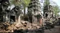 People at Angkor Thom temple complex in Siem Reap, Cambodia HD Footage