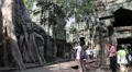 People at Angkor Thom temple complex in Siem Reap, Cambodia HD Footage