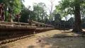 People in Angkor Thom temple complex in Cambodia HD Footage