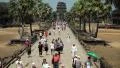 People in Angkor Wat temple, Siem Reap, Cambodia HD Footage