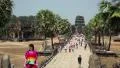 People in Angkor Wat temple, Siem Reap, Cambodia HD Footage