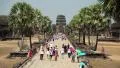 People in Angkor Wat temple, Siem Reap, Cambodia HD Footage