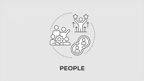 People animated line concept icon Stock Footage 345258363