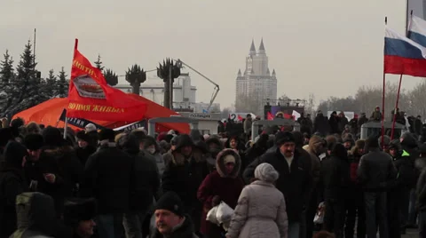 People at the "Anti-Orange protest" Stock Footage 30461234
