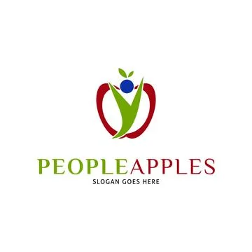 People with Apples Icon Vector Logo Template Illustration Design Stock Illustration