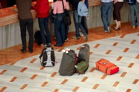 People are checking in Stock Photos