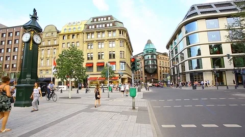 People are crossing the road Stock Footage 123168024
