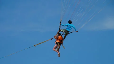 People are floating in the air Stock Footage 201412814